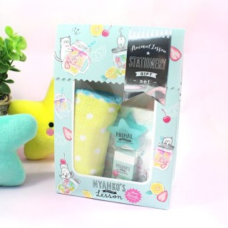 Cadeau Kawaii Set de Papeterie Animal Lesson - Nyanko