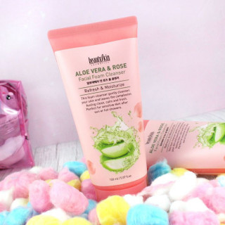 BEAUTY SKIN - Aloe Vera And Rose Foam Cleanser - Nettoyant Visage  / Tamtokki.com - Boutique Kawaii en France IM#9844
